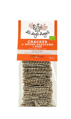 Crackers di Grano Saraceno e Riso con semi di Lino 150g